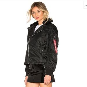 ALPHA INDUSTRIES B-15 STRAIGHT HEM MOD JACKET REAL SHEEP SHEARING BLACK SZ S